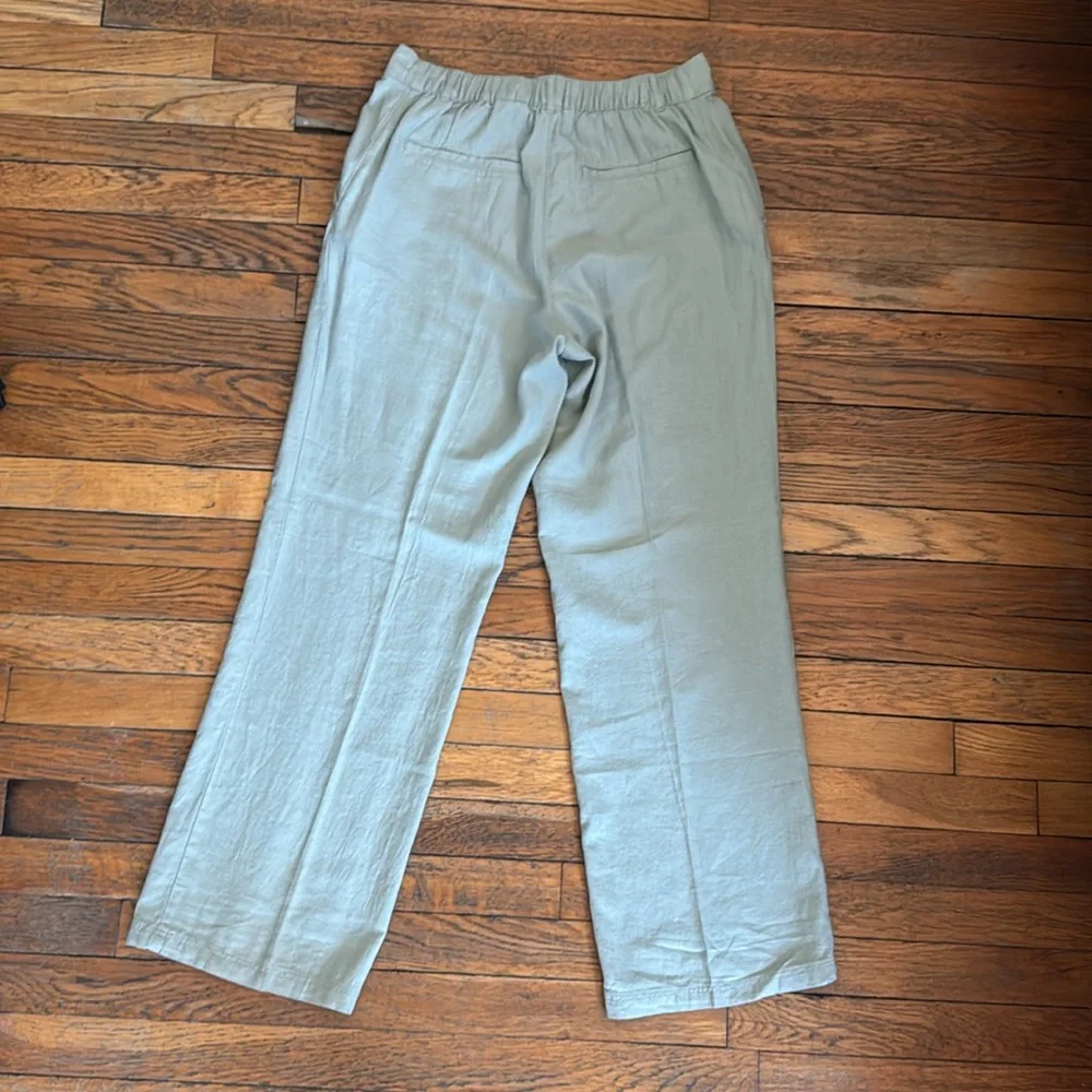 NWT HM LINEN-BLEND WIDE-LEG PANTS